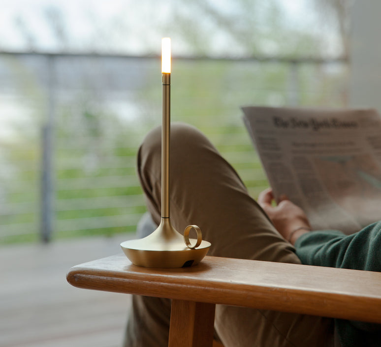 Lampe de table Métal WICK-GRAYPANTS- Rechargeable Table Light, USB-C - Algomasparis shop 